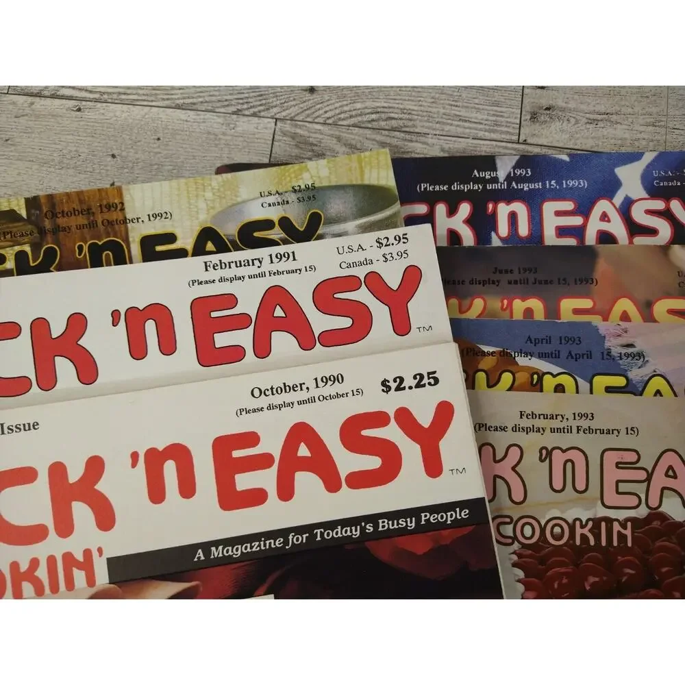 Quick N Easy Country Cookin Lot of 7 1990 1991 1992 1993 Vitg Recipe Magazines